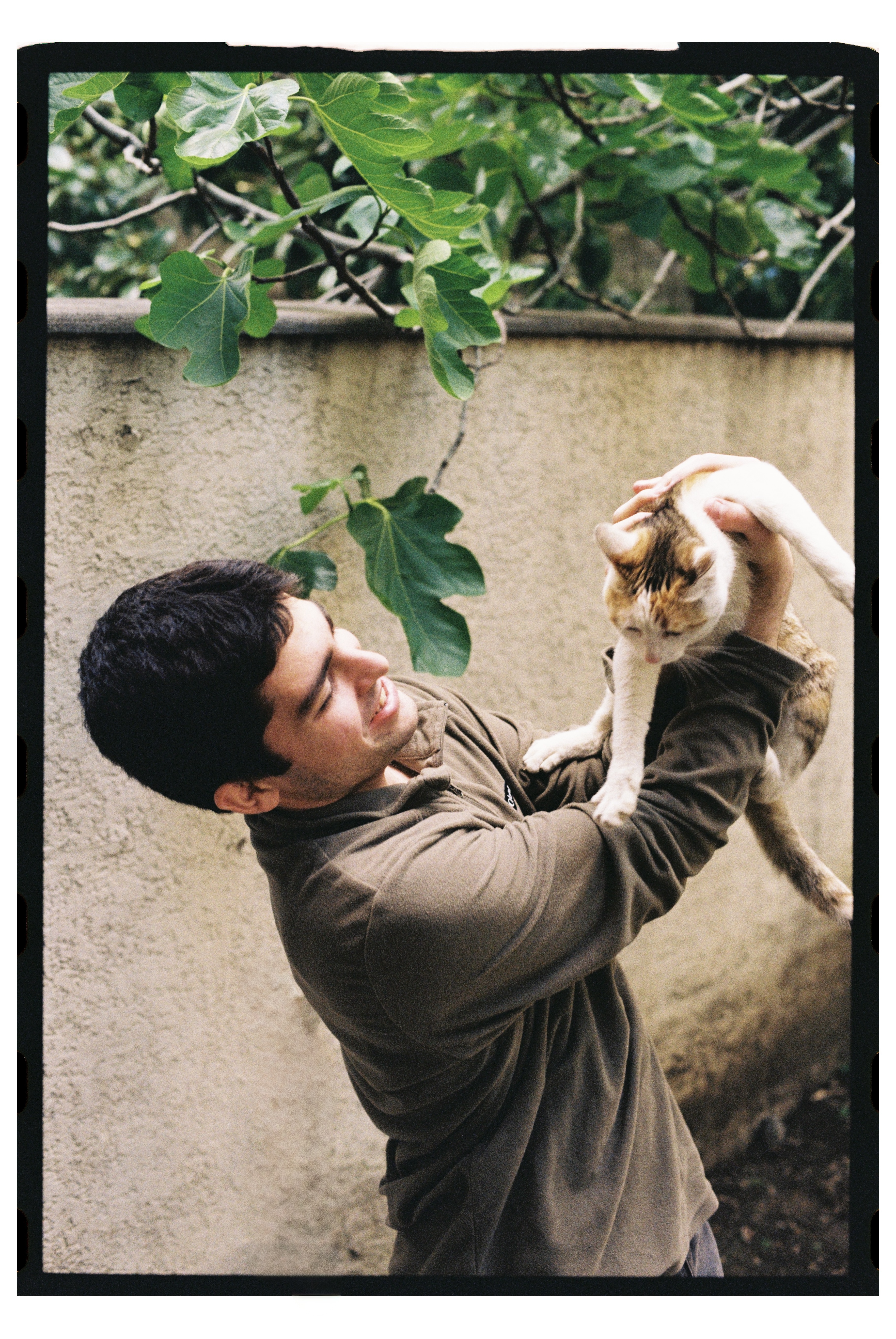 Demetre with his cat in Tbilisi